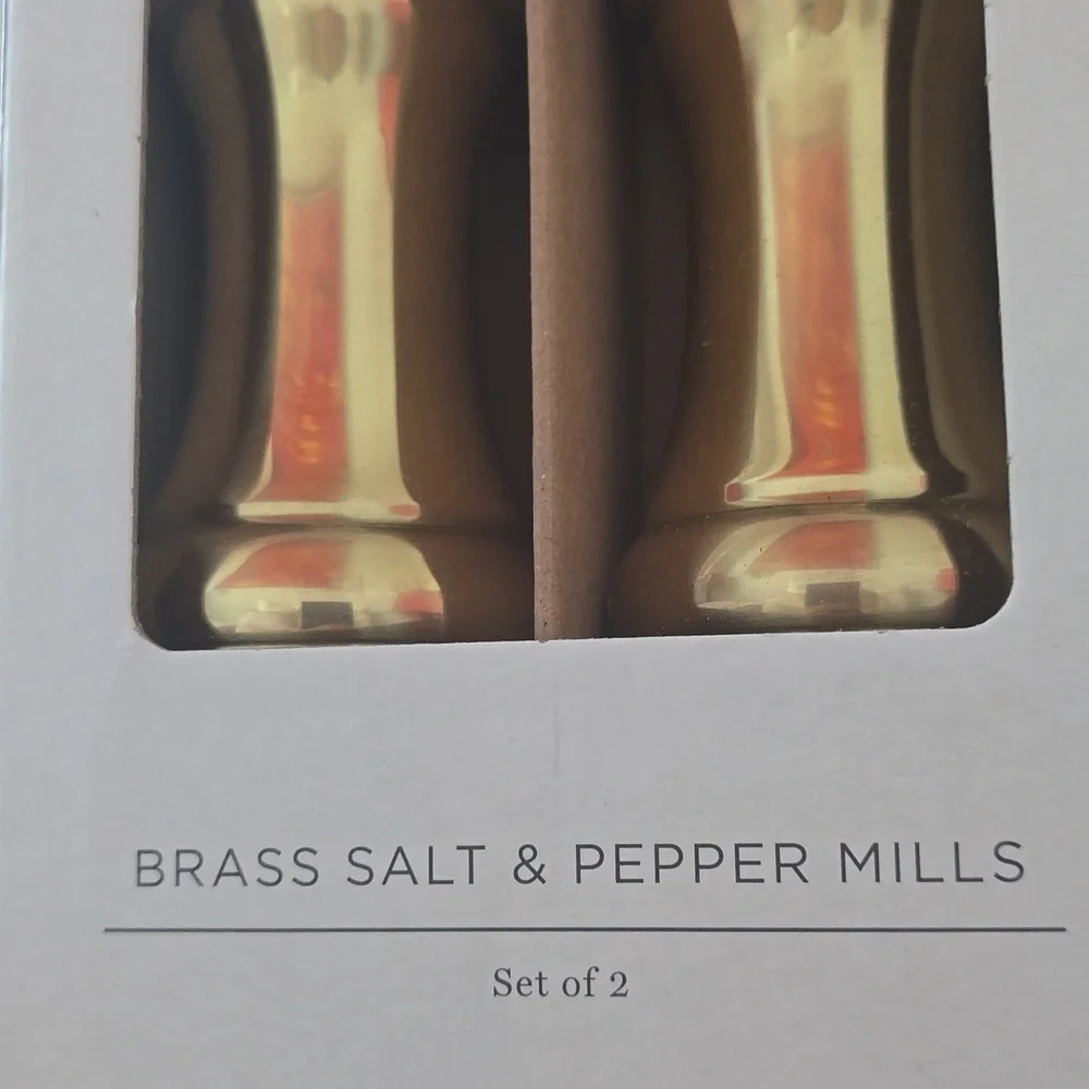 Williams Sonoma Gold & Silver Salt & Pepper Shakers, Brass & Silver, $249.95US
